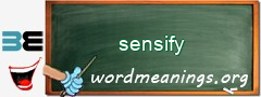 WordMeaning blackboard for sensify